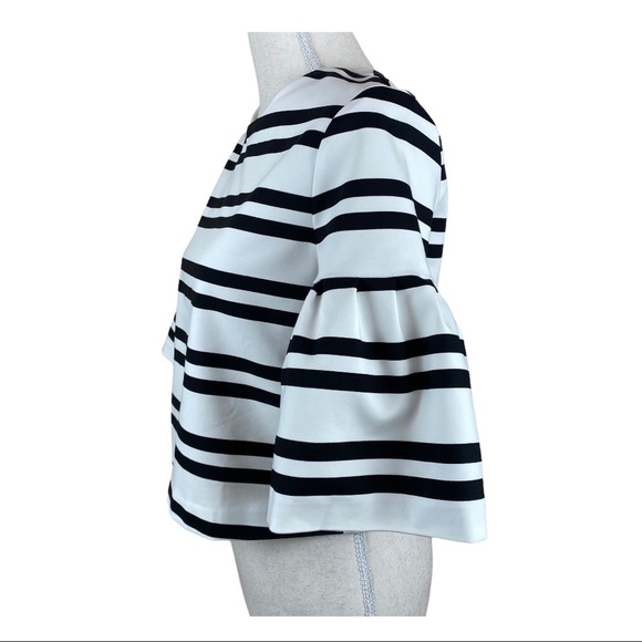 NWT. Zara White Striped Crop Top/Blouse. Size XS. - Picture 4 of 9
